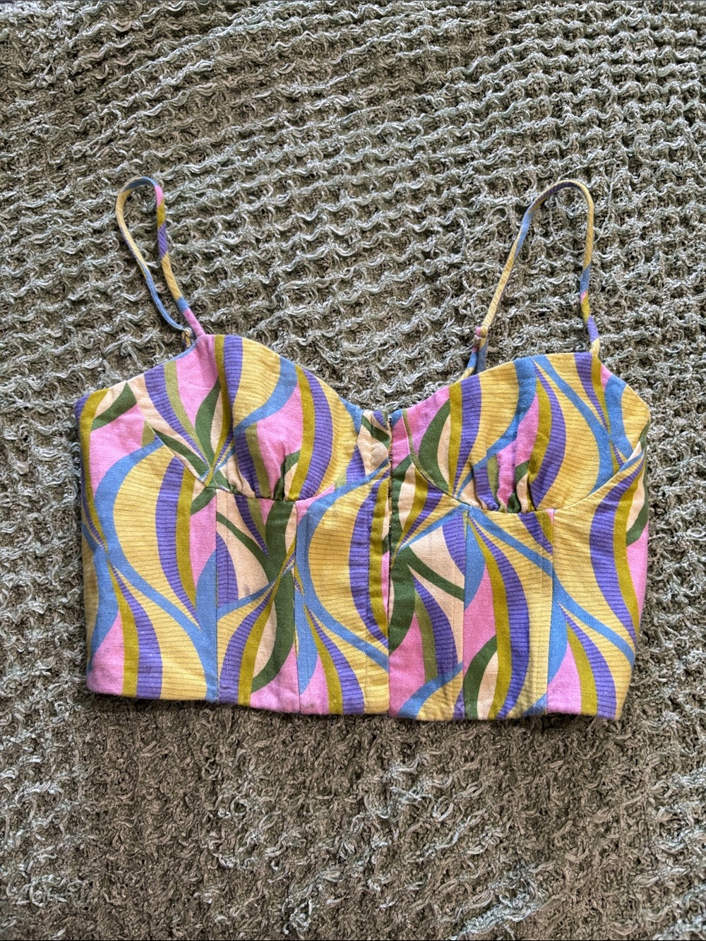 Zara Abstract Print Crop Top Size Small